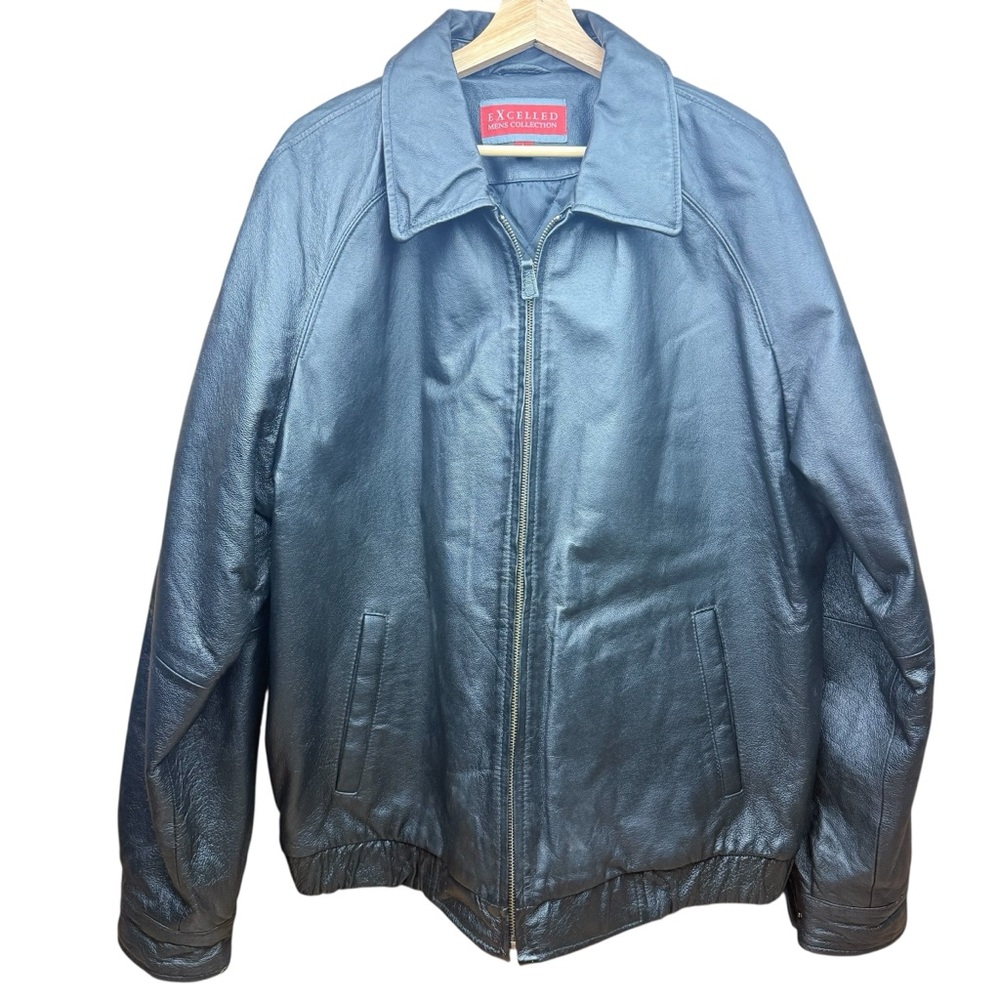 Vtg Excelled Men’s Collection Classic Blue Leather Jacket